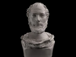 statua del busto di Aristotel Modello 3D