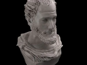 statua del busto di Aristotel Modello 3D