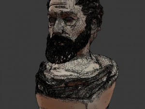 statua del busto di Aristotel Modello 3D