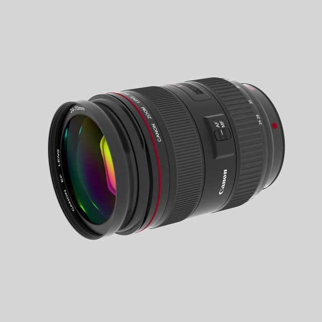 canon ef 24 70 f28 l usm 3D Model .c4d .max .obj .3ds .fbx .stl .blend 