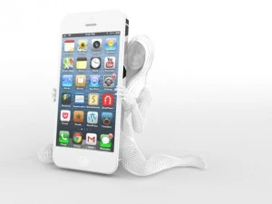 mujer titular de tel&eacute;fono inteligente Modelo de impresión 3D