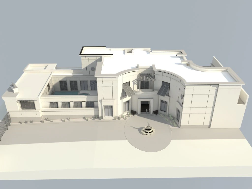 duży wsp&oacute;łczesny dom Model 3D .c4d .max .obj .3ds .fbx .stl .blend 