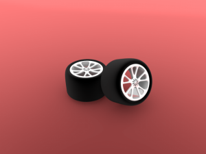 tires and wheels white Modèle 3D