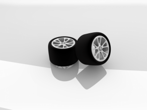 tires and wheels white Modèle 3D