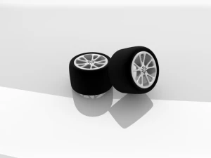 tires and wheels white 3D Model