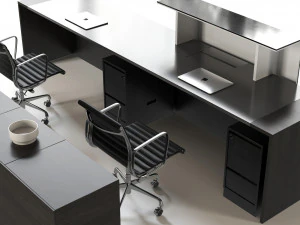 conjunto de m&oacute;veis para recep&ccedil;&atilde;o de escrit&oacute;rio Modelo 3D