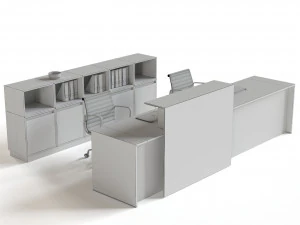 conjunto de m&oacute;veis para recep&ccedil;&atilde;o de escrit&oacute;rio Modelo 3D