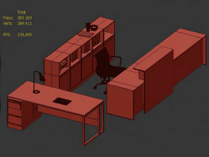 conjunto de m&oacute;veis para recep&ccedil;&atilde;o de escrit&oacute;rio Modelo 3D
