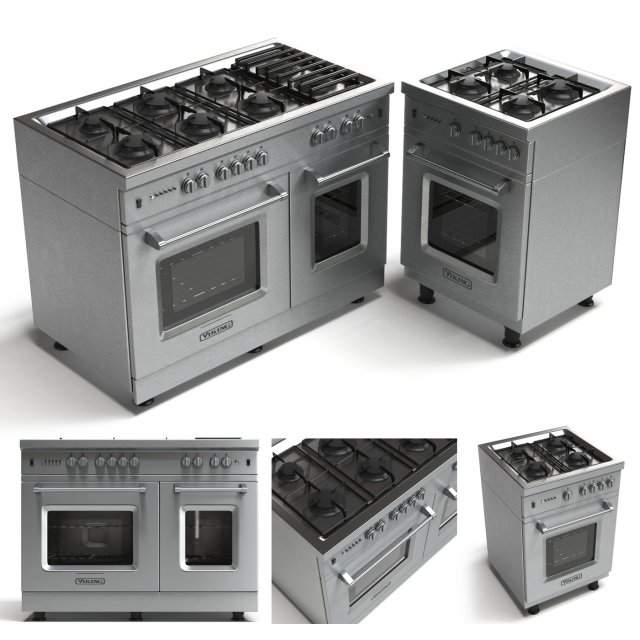 gas range cooker 3D 모델 .c4d .max .obj .3ds .fbx .stl .blend 