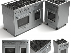 gas range cooker 3D-Modell