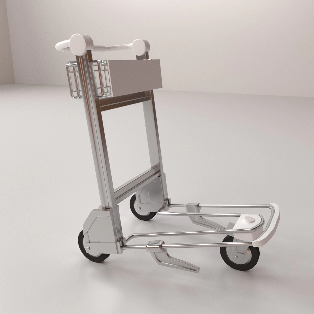 airport trolley 3D Model .c4d .max .obj .3ds .fbx .stl .blend 
