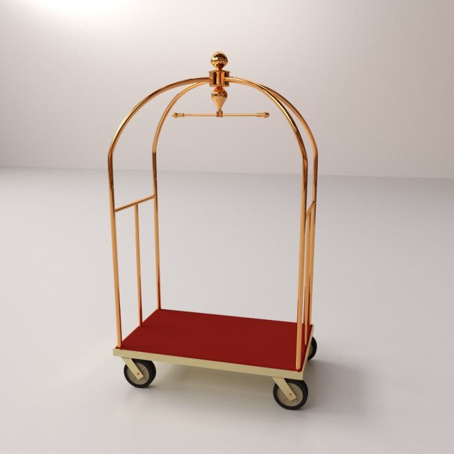 hotel luggage cart Model 3D .c4d .max .obj .3ds .fbx .stl .blend