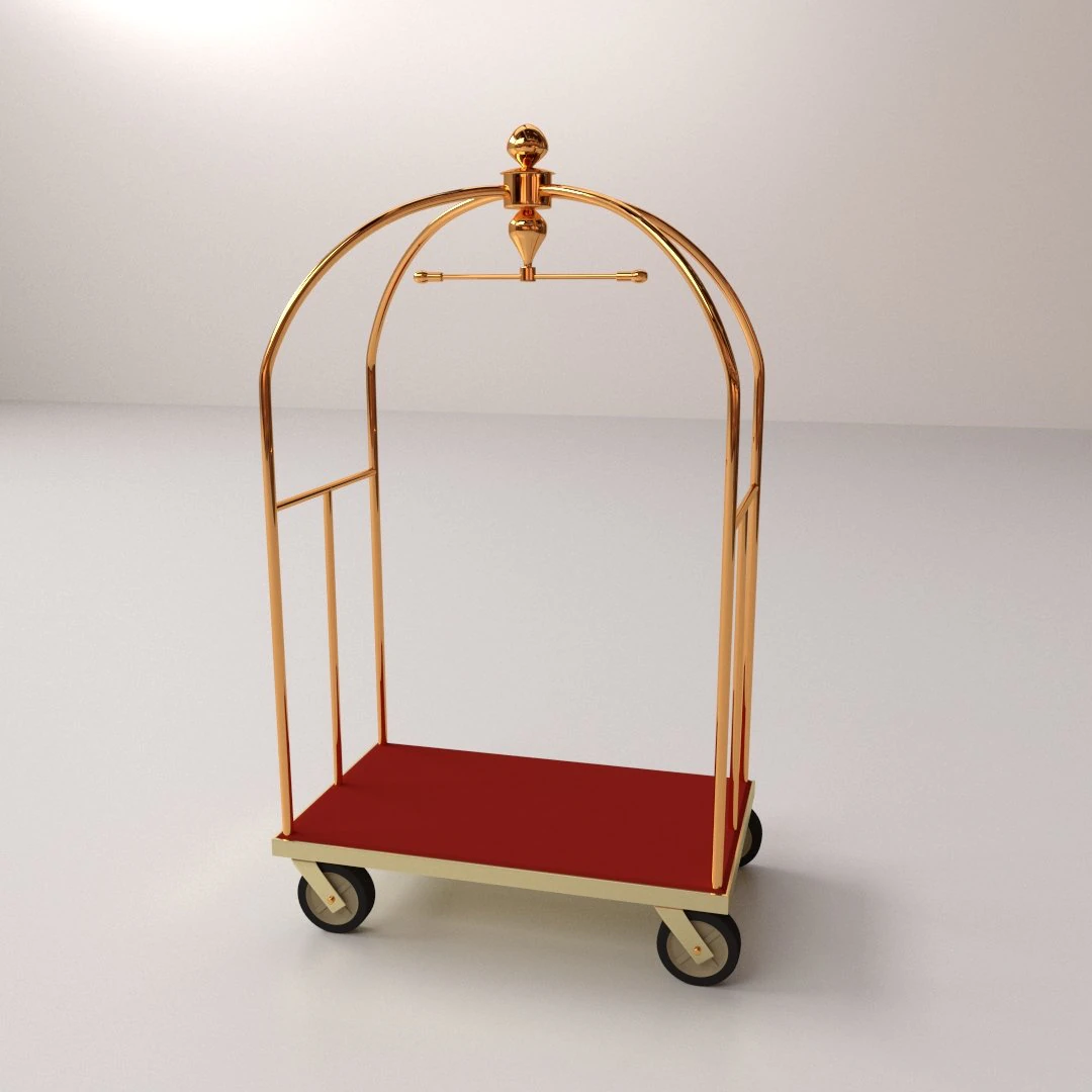 hotel luggage cart 3D Model .c4d .max .obj .3ds .fbx .stl .blend