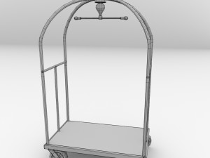 hotel luggage cart Model 3D