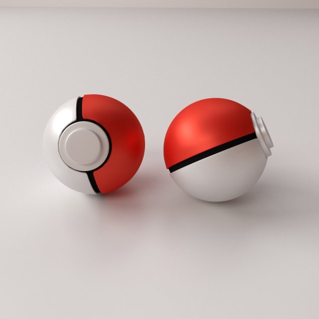 pokeball Model 3D .c4d .max .obj .3ds .fbx .stl .blend 