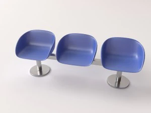 ławki w poczekalni Model 3D