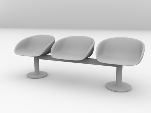 waiting room benches 3D-Modell