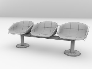 waiting room benches 3D-Modell