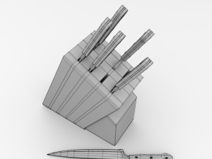 knife block v2 Modèle 3D