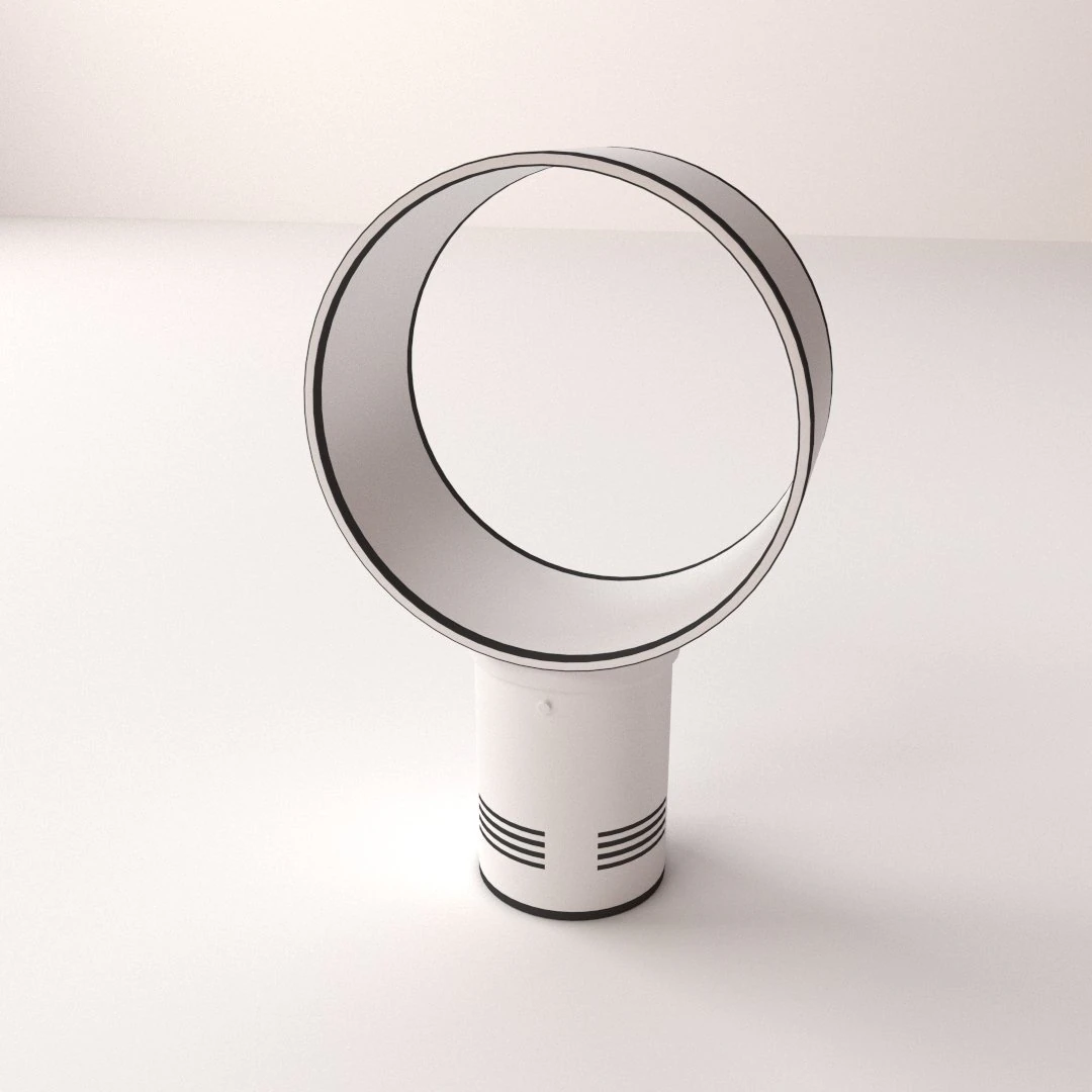 bladeless fan 3D Model .c4d .max .obj .3ds .fbx .stl .blend 