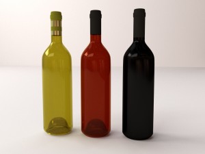 wine bottles 3D Model