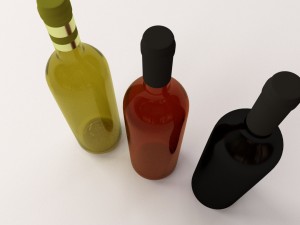 wine bottles 3D Model