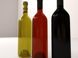 wine bottles 3D Model
