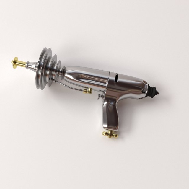 retro raygun 3D Модель .c4d .max .obj .3ds .fbx .stl .blend 