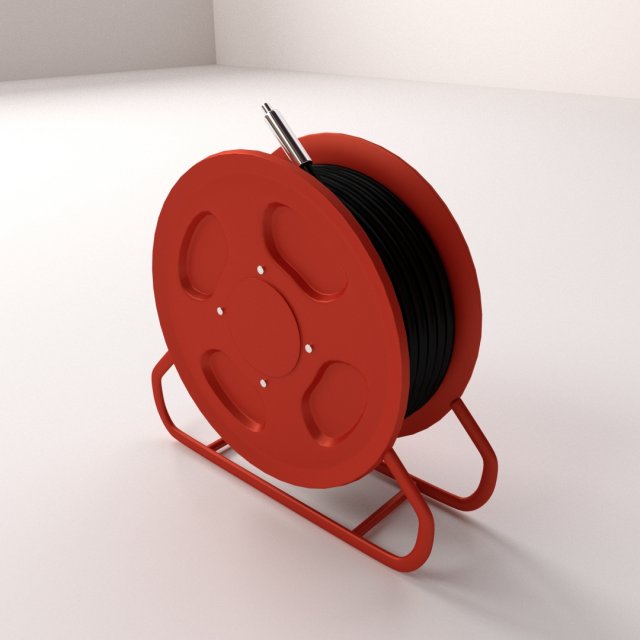 fire hose reel 3D Model .c4d .max .obj .3ds .fbx .stl .blend 