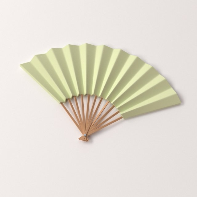 paper hand fan 3D 모델 .c4d .max .obj .3ds .fbx .stl .blend 