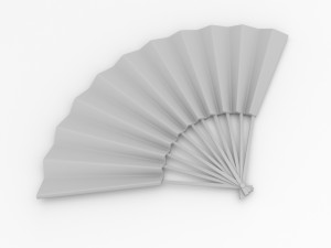 paper hand fan 3D 모델