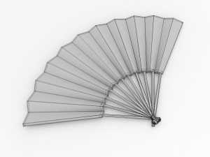 paper hand fan 3D 모델