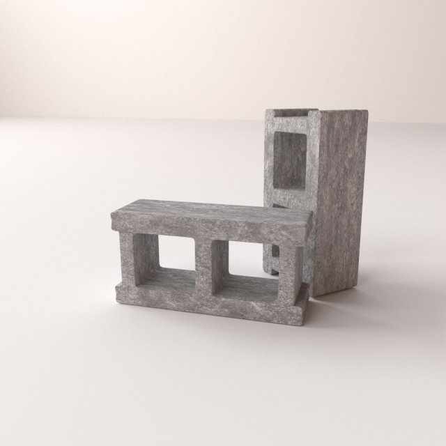 cinderblock Model 3D .c4d .max .obj .3ds .fbx .stl .blend 