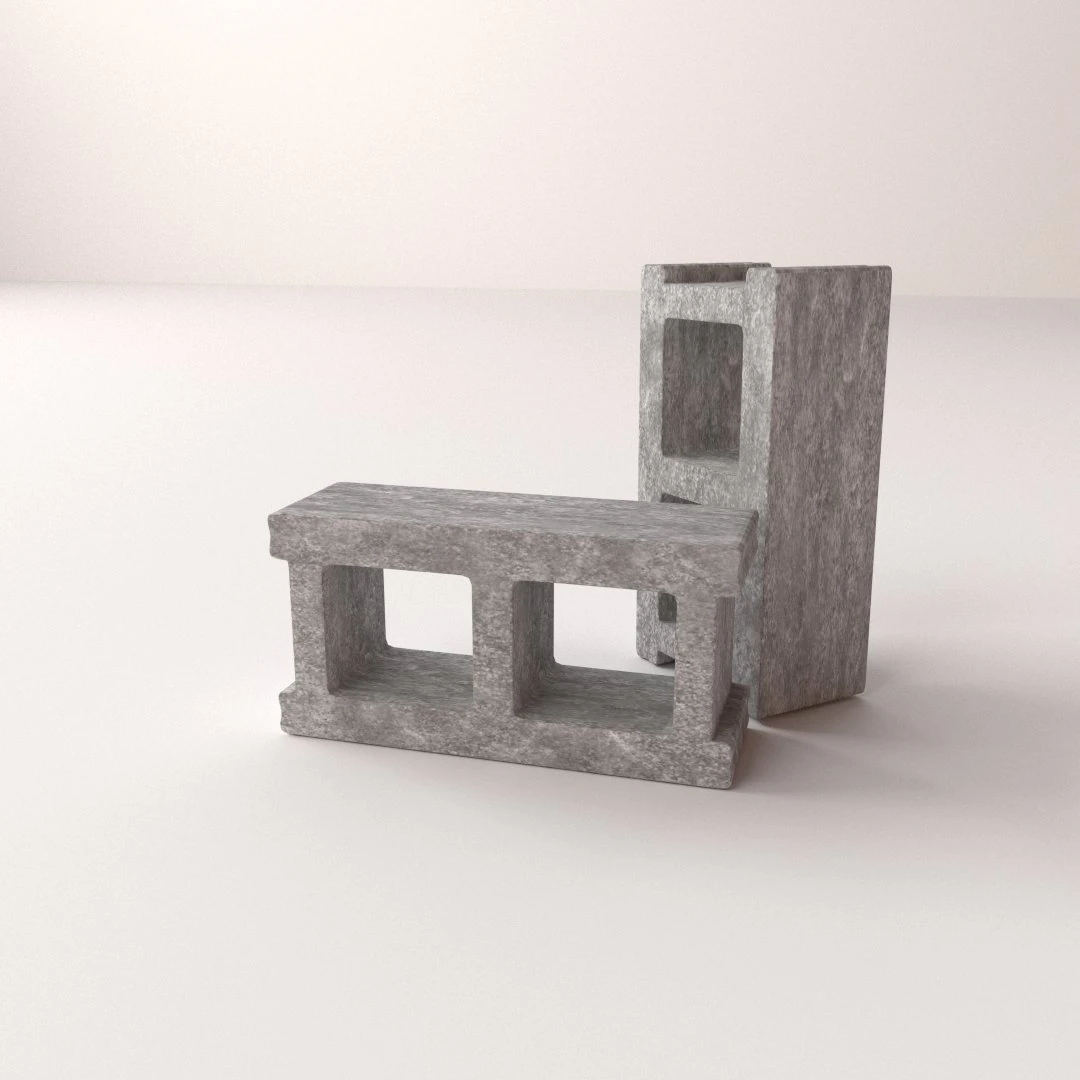 cinderblock 3D Model .c4d .max .obj .3ds .fbx .stl .blend 