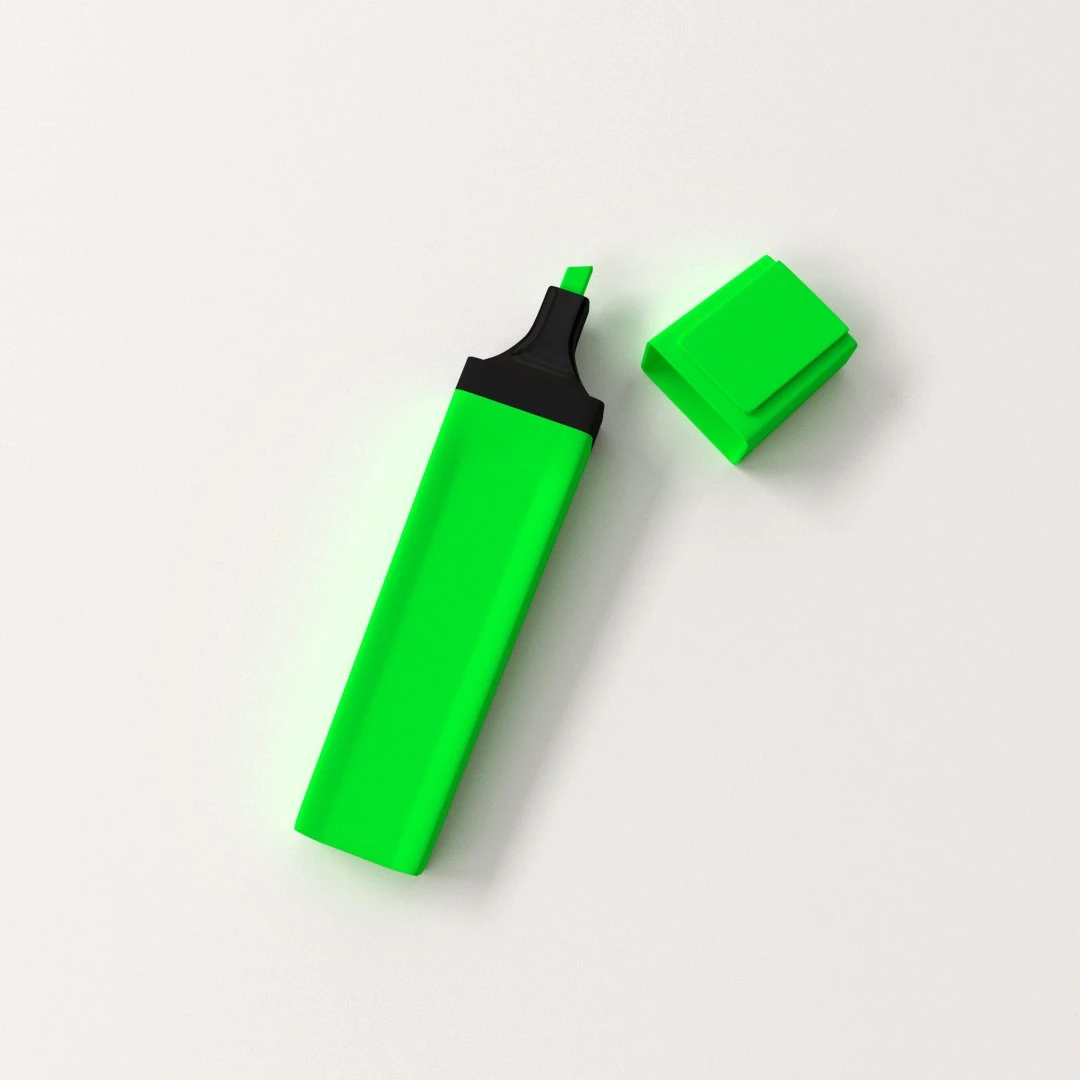 highlighter pen 3D Model .c4d .max .obj .3ds .fbx .stl .blend 