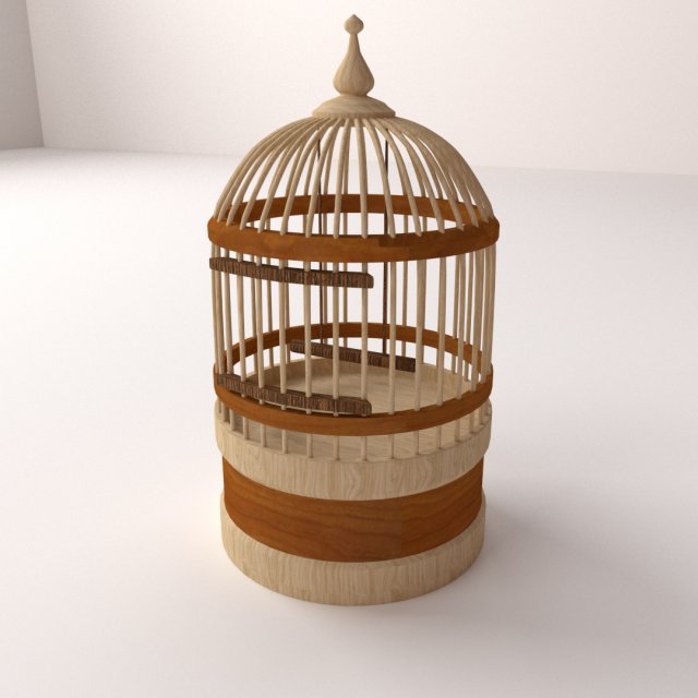 bird cage 3D Model .c4d .max .obj .3ds .fbx .stl .blend 