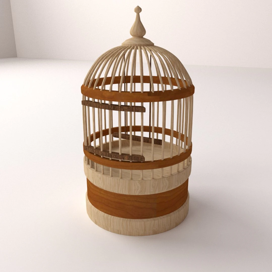 bird cage 3D Model .c4d .max .obj .3ds .fbx .stl .blend