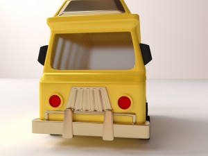 cartoon school bus 3D Model