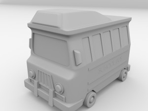 cartoon school bus 3D Model