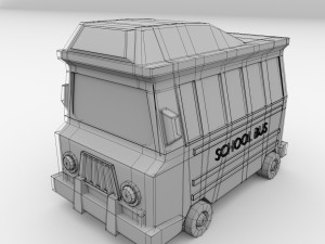 cartoon school bus 3D Model