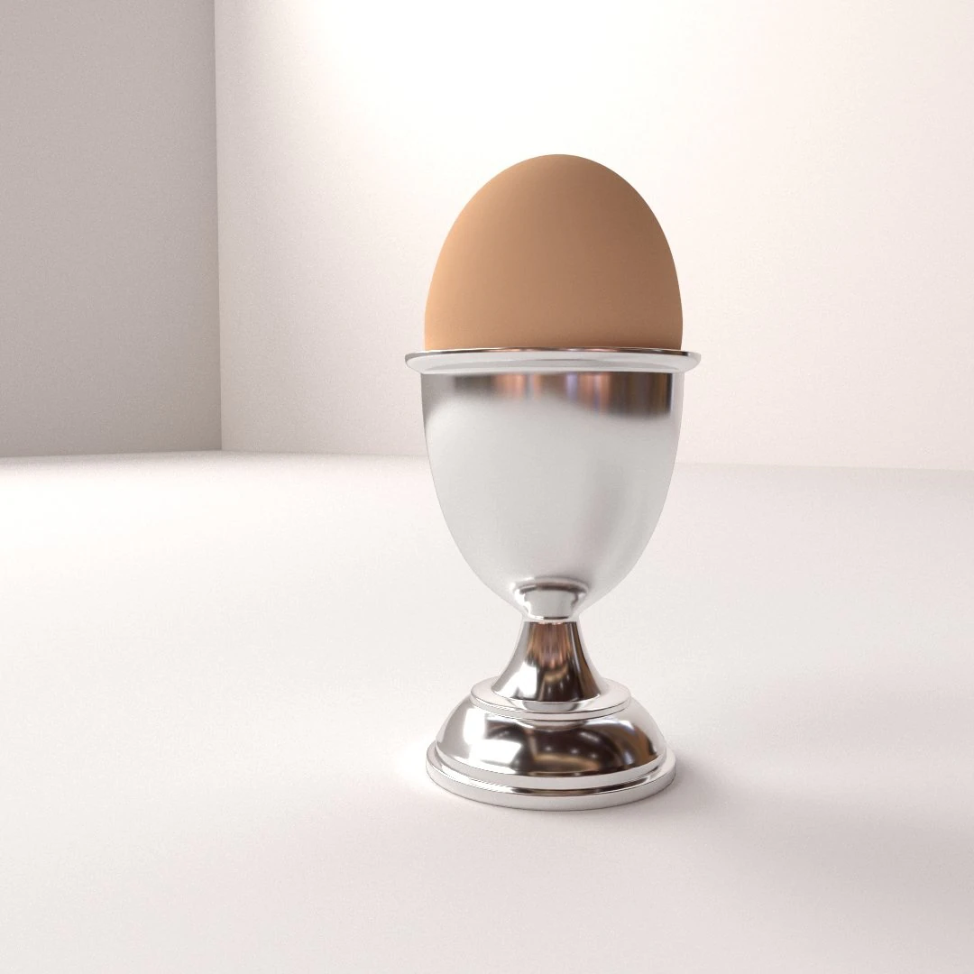 silver egg cup 3D Model .c4d .max .obj .3ds .fbx .stl .blend 