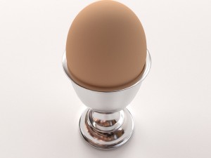 silver egg cup Model 3D