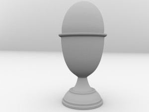 silver egg cup Model 3D
