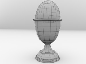 silver egg cup Model 3D
