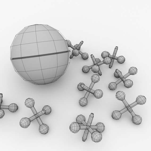 jacks and ball set 3D in 3DExport
