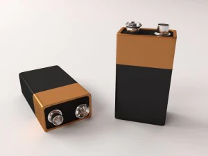 バッテリー9ボルト 3Dモデル