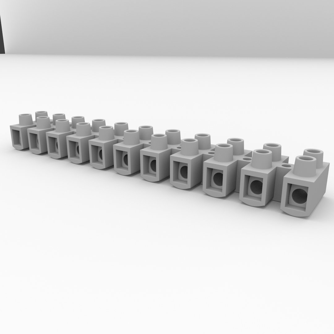 Terminal Block 3D Model in Parts 3DExport