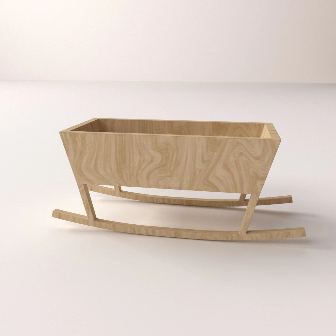 baby cradle v2 3D Model .c4d .max .obj .3ds .fbx .stl .blend