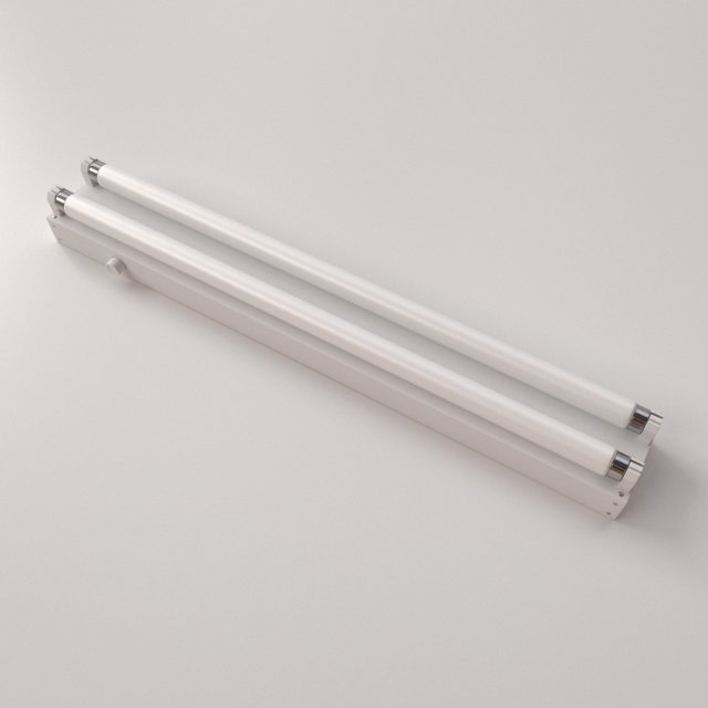 dual strip fluorescent fixture Modello 3D .c4d .max .obj .3ds .fbx .stl .blend 