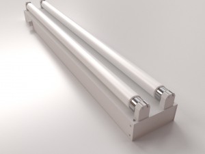 dual strip fluorescent fixture Modello 3D